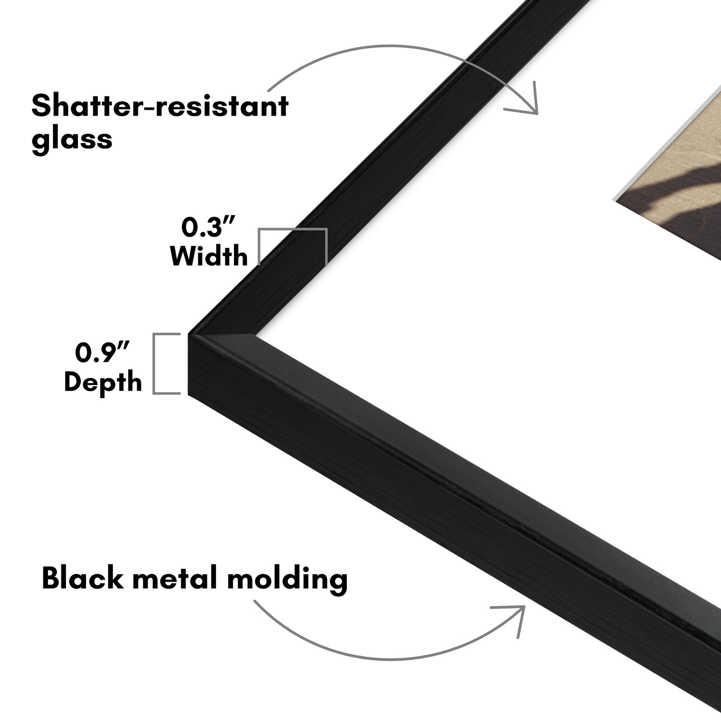 Aluminum Picture Frame | With Mat | Modern Metal Finish | Wall Art Decor Display