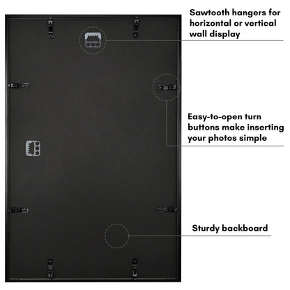 Aluminum Picture Frame | With Mat | Modern Metal Finish | Wall Art Decor Display