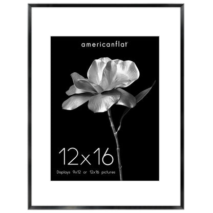 Aluminum Picture Frame | With Mat | Modern Metal Finish | Wall Art Decor Display