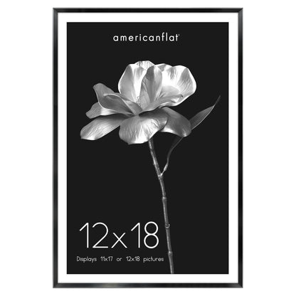 Aluminum Picture Frame | With Mat | Modern Metal Finish | Wall Art Decor Display