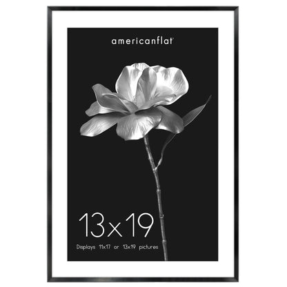 Aluminum Picture Frame | With Mat | Modern Metal Finish | Wall Art Decor Display