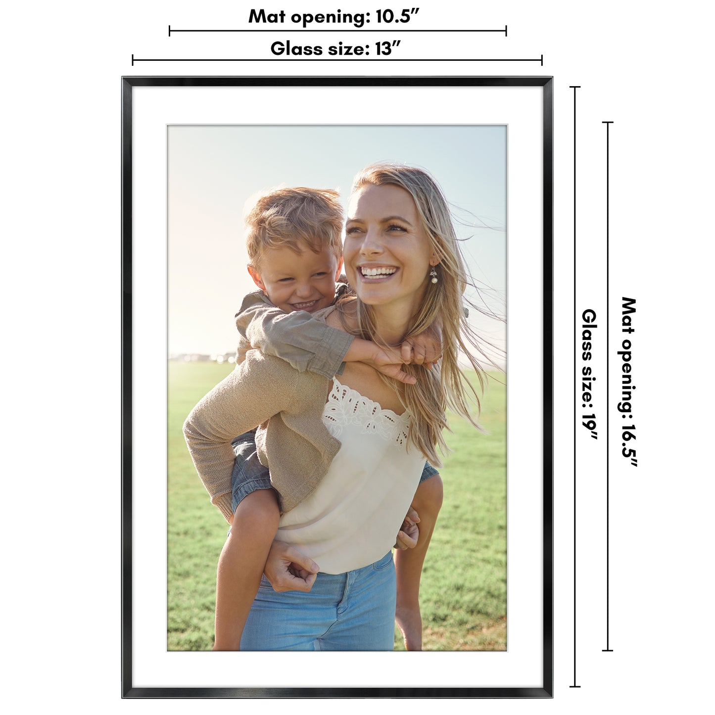 Aluminum Picture Frame | With Mat | Modern Metal Finish | Wall Art Decor Display