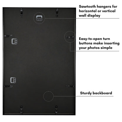 Aluminum Picture Frame | With Mat | Modern Metal Finish | Wall Art Decor Display