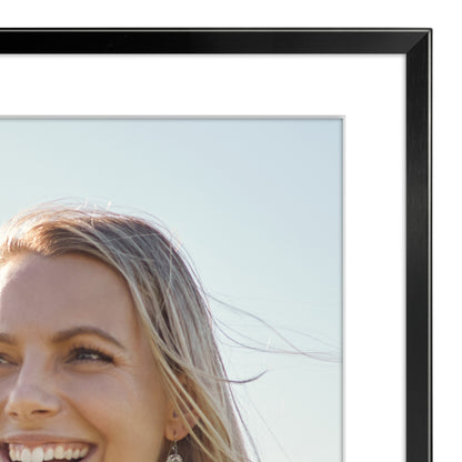 Aluminum Picture Frame | With Mat | Modern Metal Finish | Wall Art Decor Display