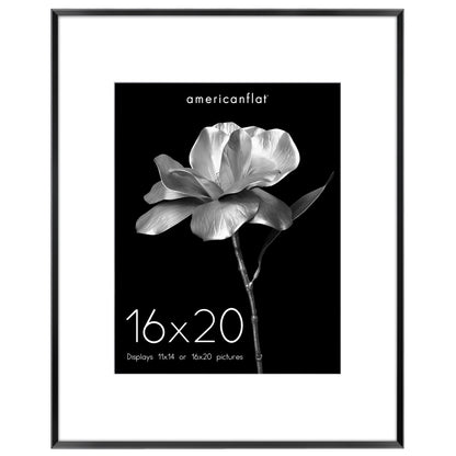 Aluminum Picture Frame | With Mat | Modern Metal Finish | Wall Art Decor Display