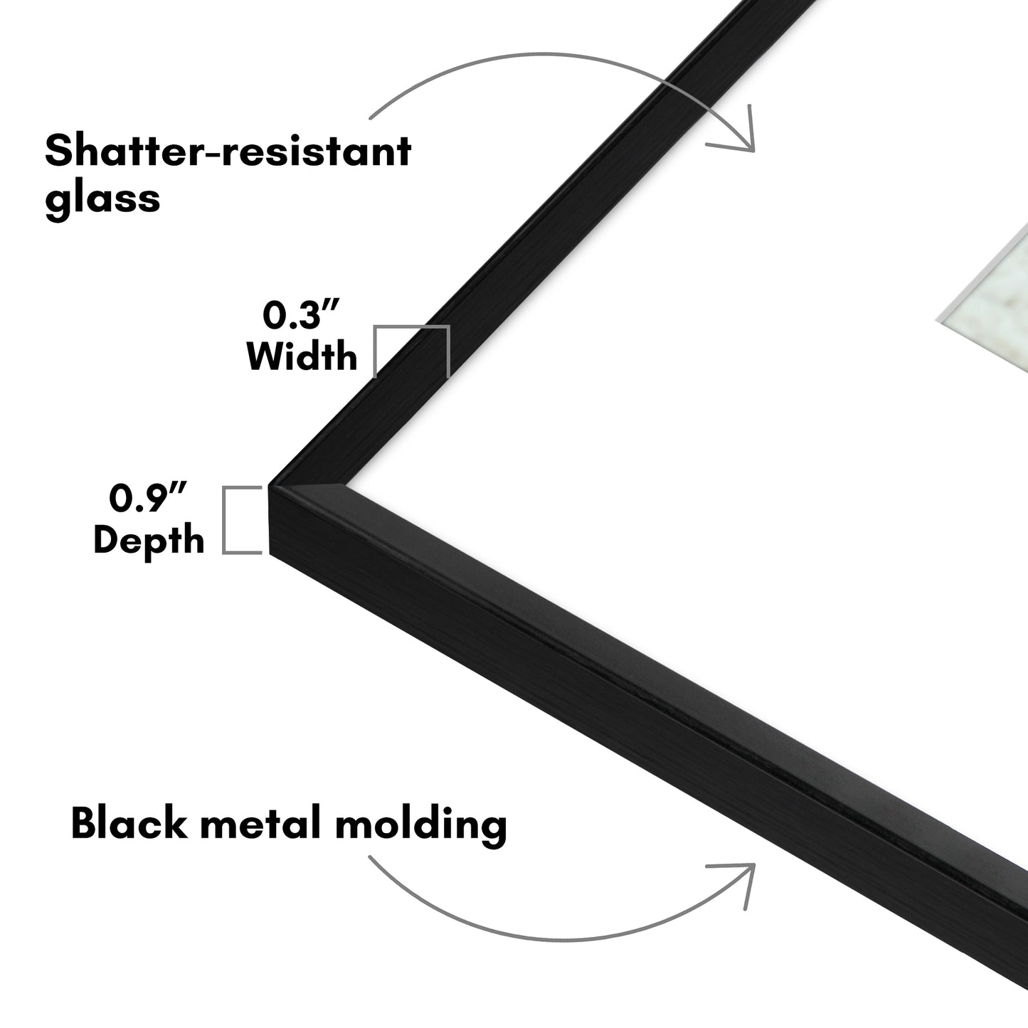 Aluminum Picture Frame | With Mat | Modern Metal Finish | Wall Art Decor Display