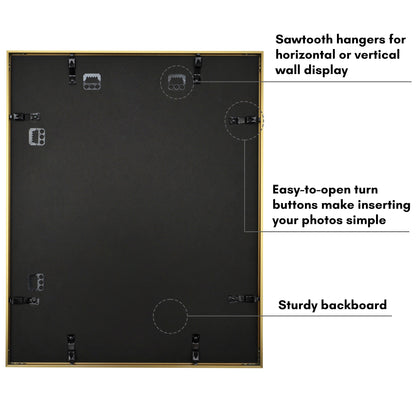 Aluminum Picture Frame | With Mat | Modern Metal Finish | Wall Art Decor Display