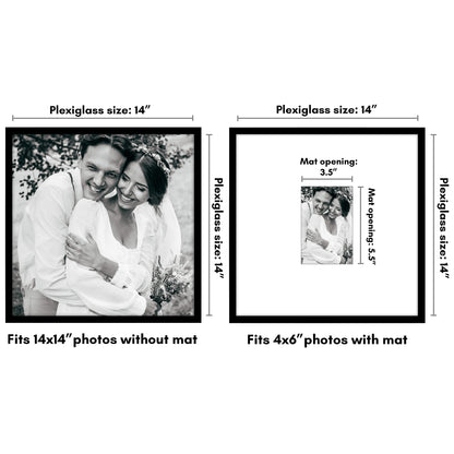 Picture Frame | Decorative Thin Border | Oversized Mat | Shatter-Resistant Glass