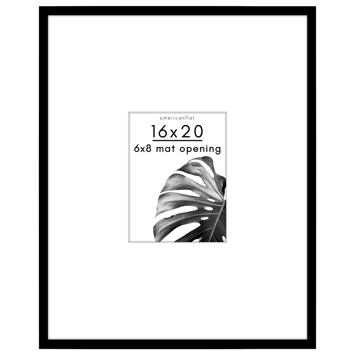 Picture Frame | Decorative Thin Border | Oversized Mat | Shatter-Resistant Glass