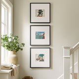 Americanflat 20x20 Picture Frame with Mat | Set of 3 | Black Slim Molding