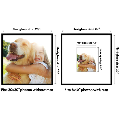Picture Frame | Decorative Thin Border | Oversized Mat | Shatter-Resistant Glass