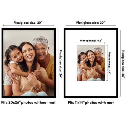 Picture Frame | Decorative Thin Border | Oversized Mat | Shatter-Resistant Glass