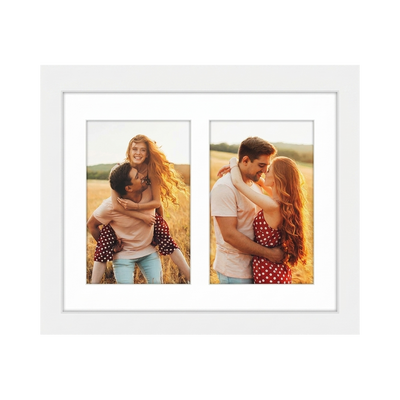 8x10 Double Picture Frame — 8x10 / White