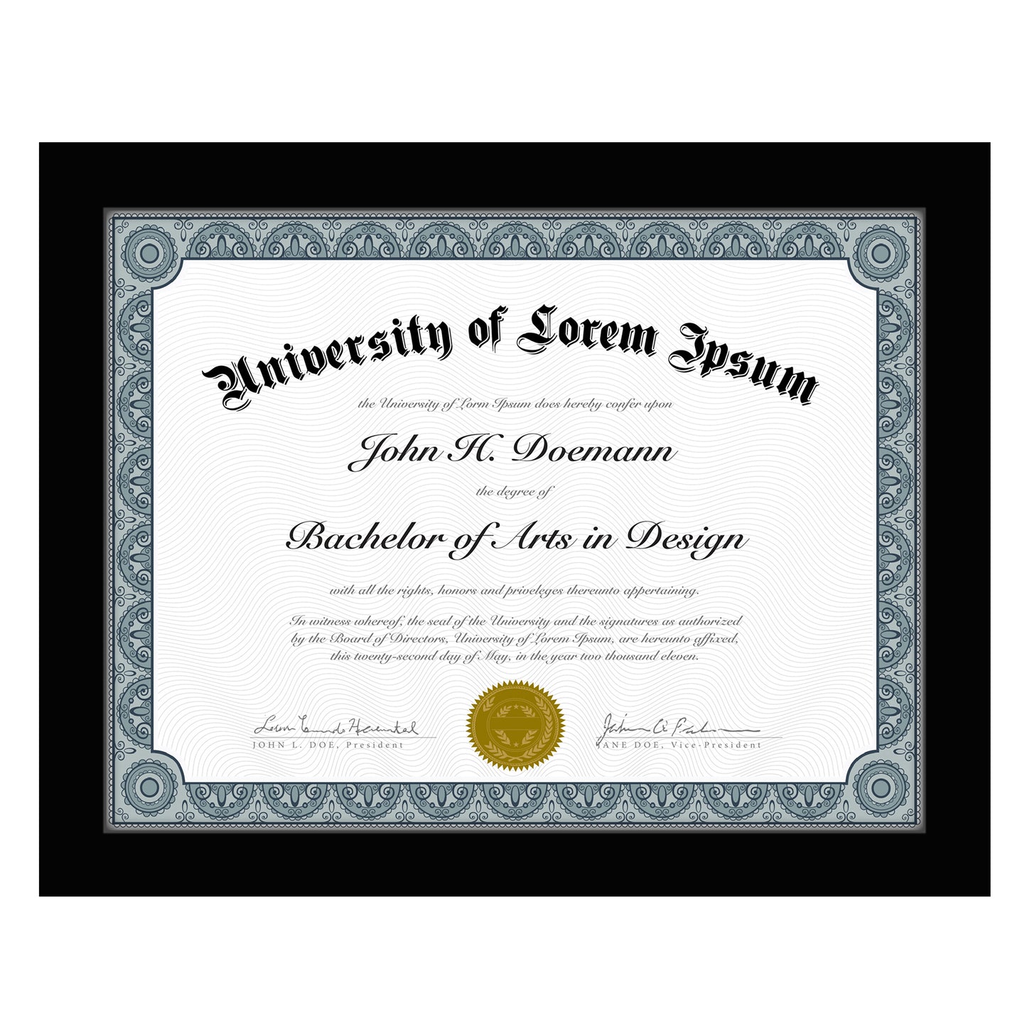 Americanflat 8.5x11 Diploma Frame - Document Frame with Shatter-Resistant Glass and Engineered Wood - Certificate Frame for Tabletop and Wall