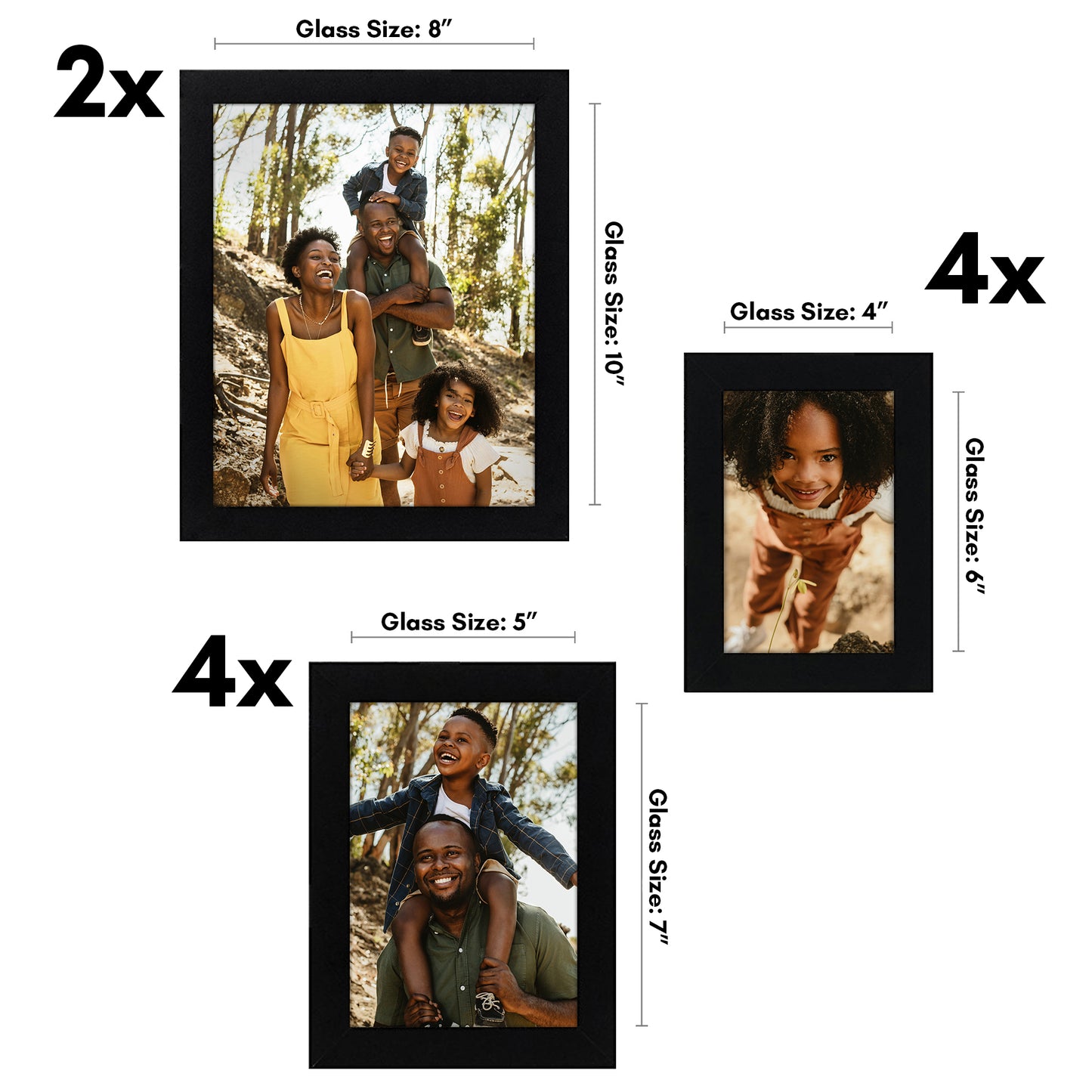 10 Piece Gallery Wall Picture Frame Set | Choose Your Color
