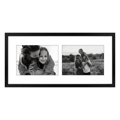 Signature Matted Engineered Wood Collage Frame — 6x14 with 4x6 mat / Black / 2 Opening