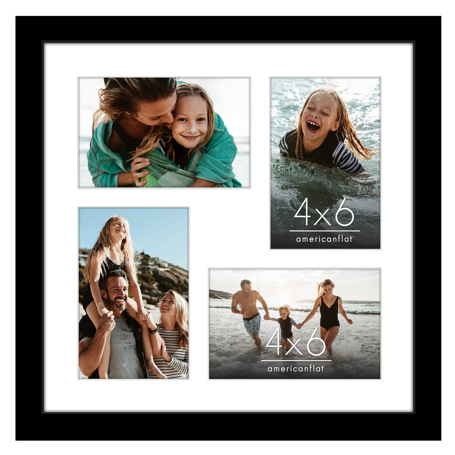 Collage Picture Frame | Multi-Photo Display | With Removable Mat | Wall Decor