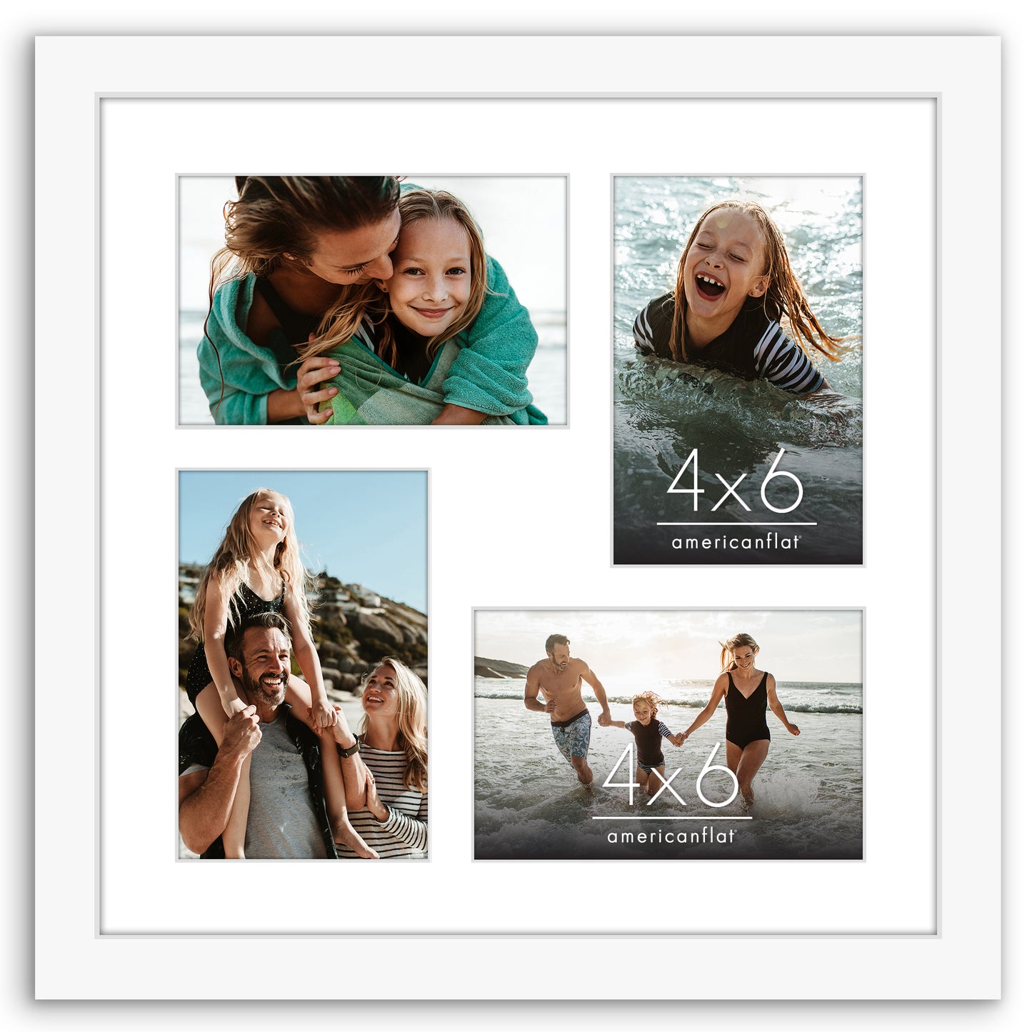 Collage Picture Frame | Multi-Photo Display | With Removable Mat | Wall Decor