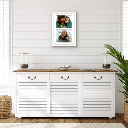 Americanflat Double Picture Frame | CF1218WHT2810 | Shatter-Resistant Glass