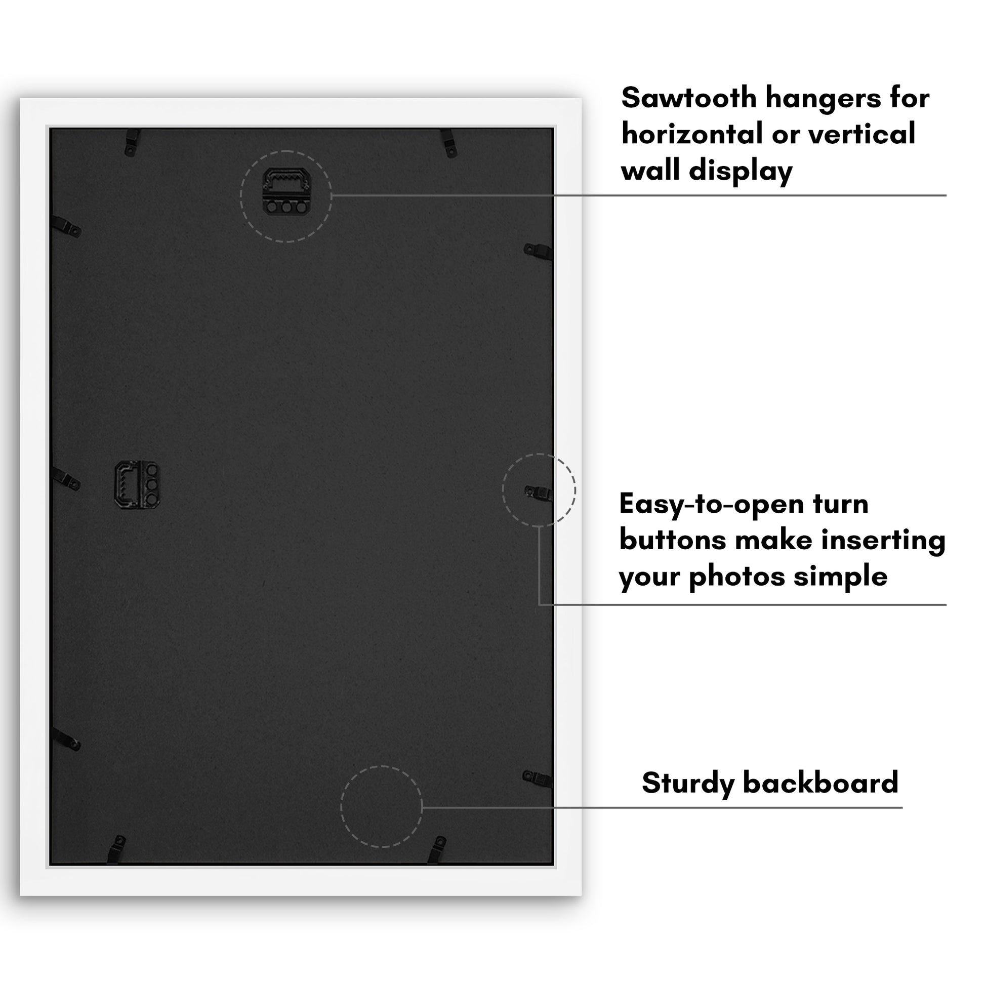 Americanflat Double Picture Frame | CF1218WHT2810 | Shatter-Resistant Glass