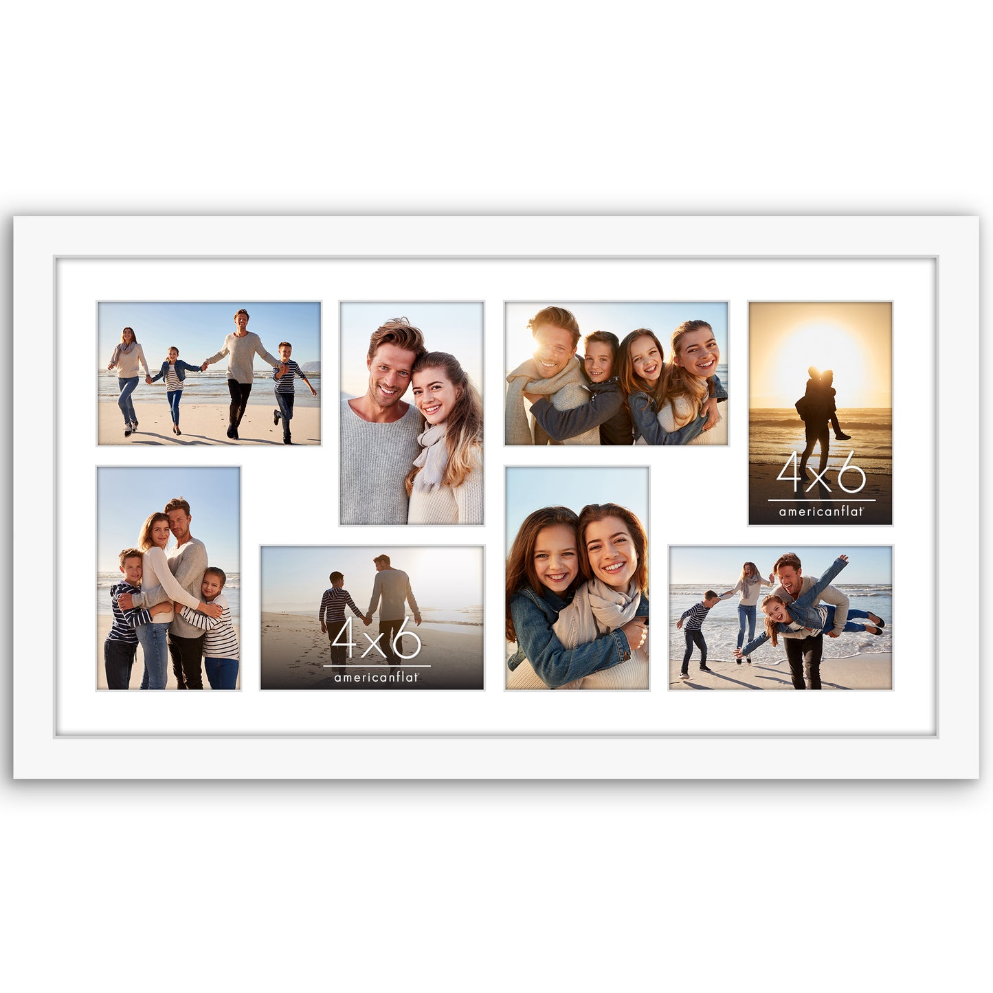 Collage Picture Frame | Multi-Photo Display | With Removable Mat | Wall Decor