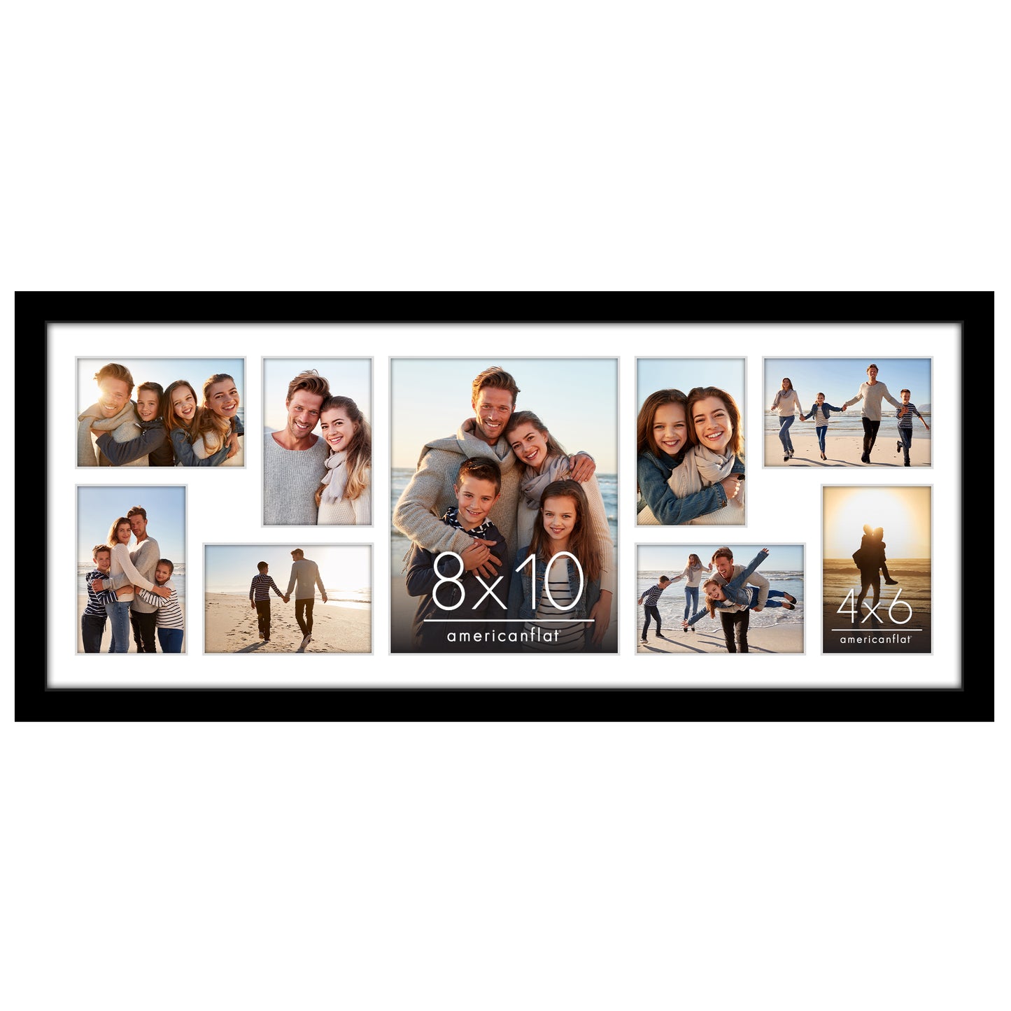 Collage Picture Frame | Multi-Photo Display | With Removable Mat | Wall Decor