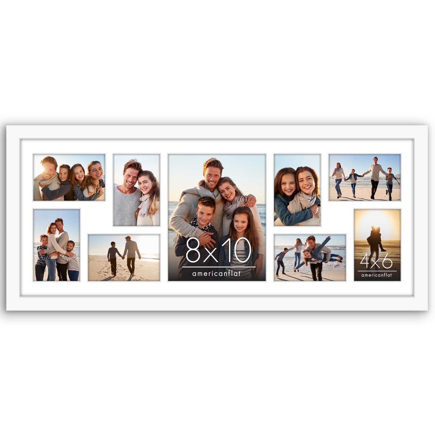 Collage Picture Frame | Multi-Photo Display | With Removable Mat | Wall Decor