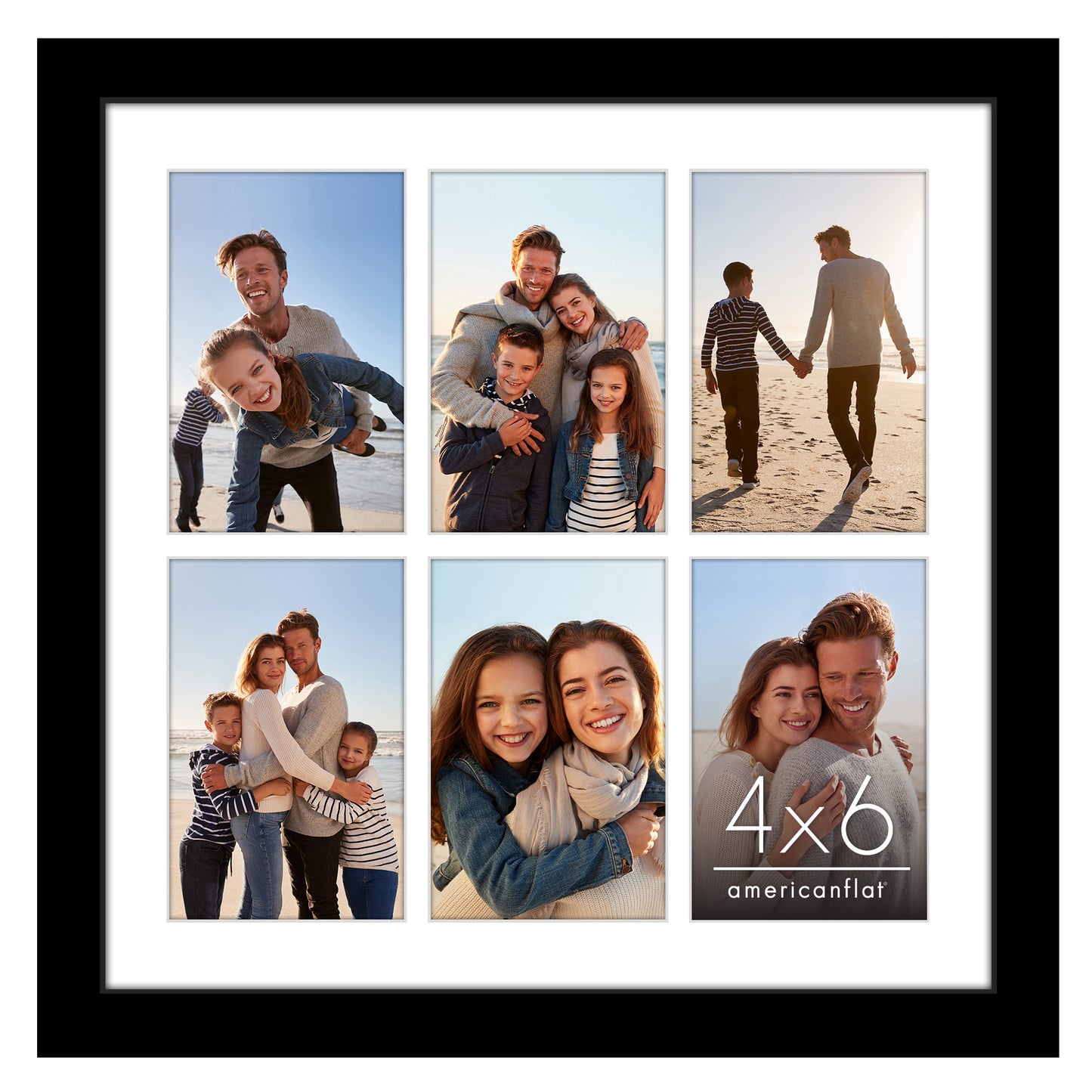 Collage Picture Frame | Multi-Photo Display | With Removable Mat | Wall Decor