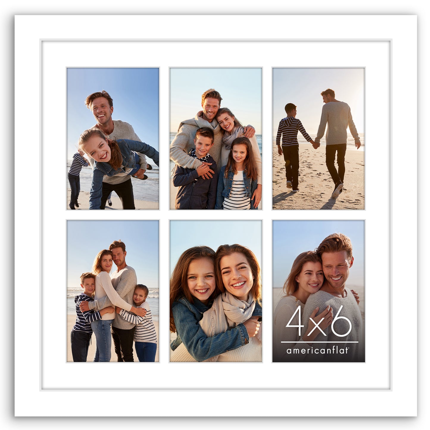 Collage Picture Frame | Multi-Photo Display | With Removable Mat | Wall Decor