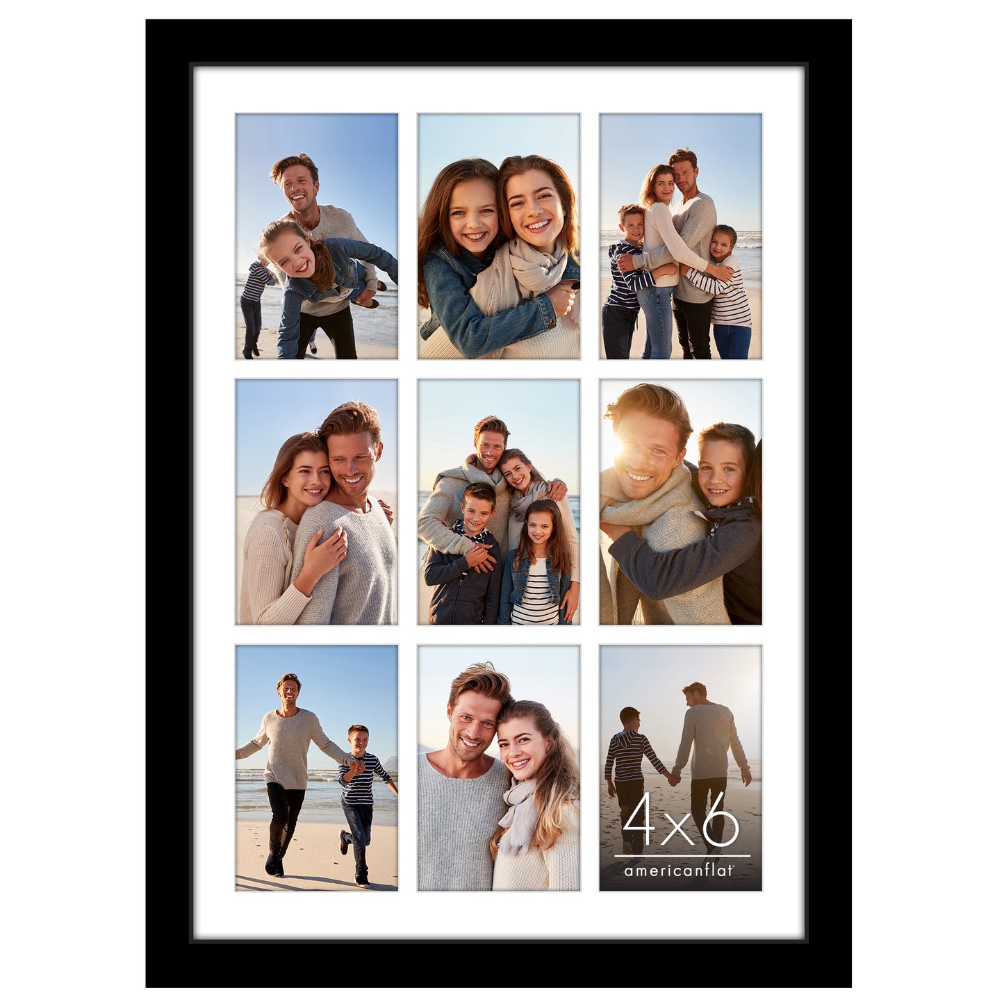 Collage Picture Frame | Multi-Photo Display | With Removable Mat | Wall Decor
