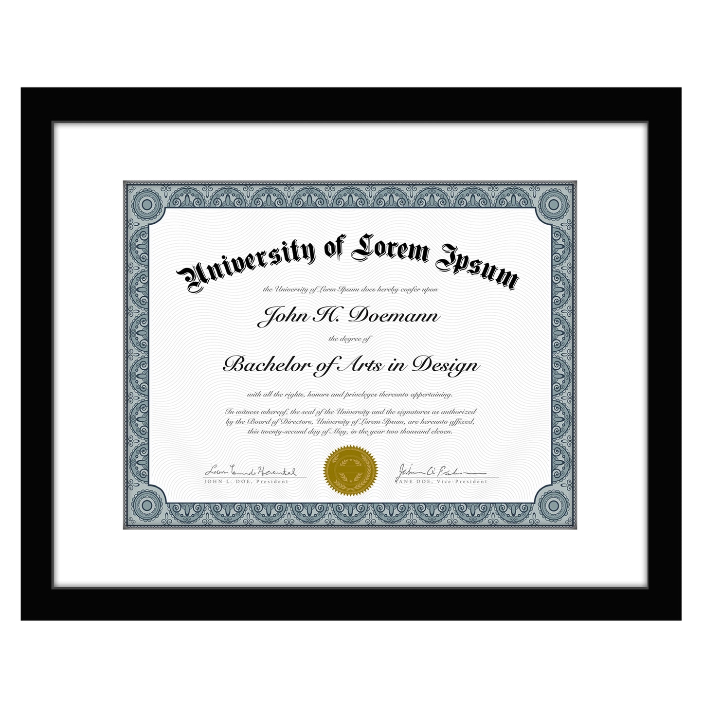 Americanflat Diploma Frame with Mat | Shatter-Resistant Glass | Classic Molding