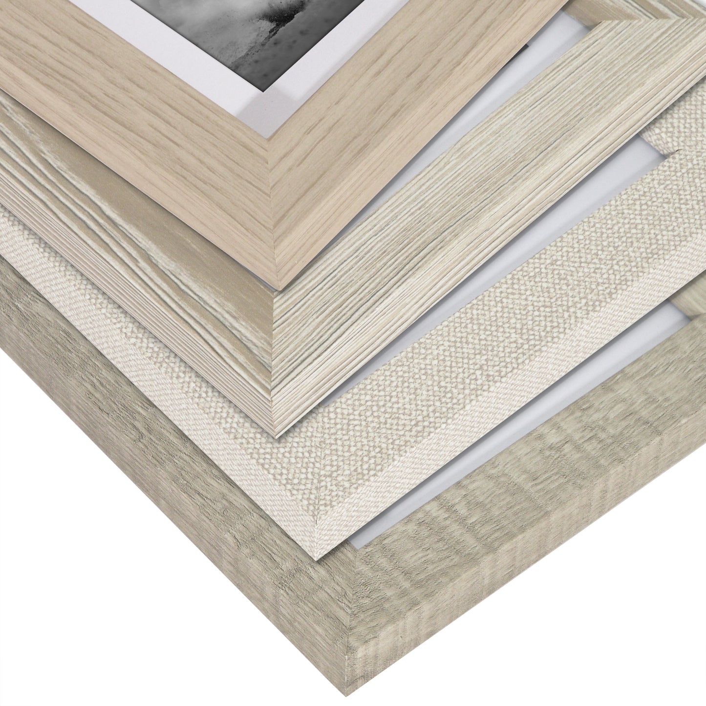 Picture Frame 4 Pack | With Mat | Farmhouse Wall Decor | Protective Glass