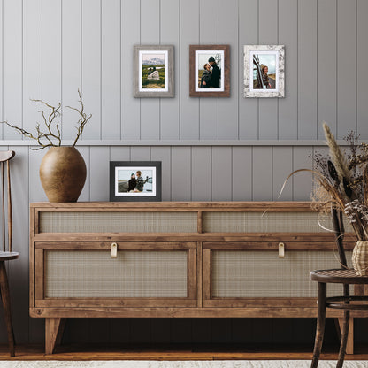 Picture Frame 4 Pack | With Mat | Farmhouse Wall Decor | Protective Glass