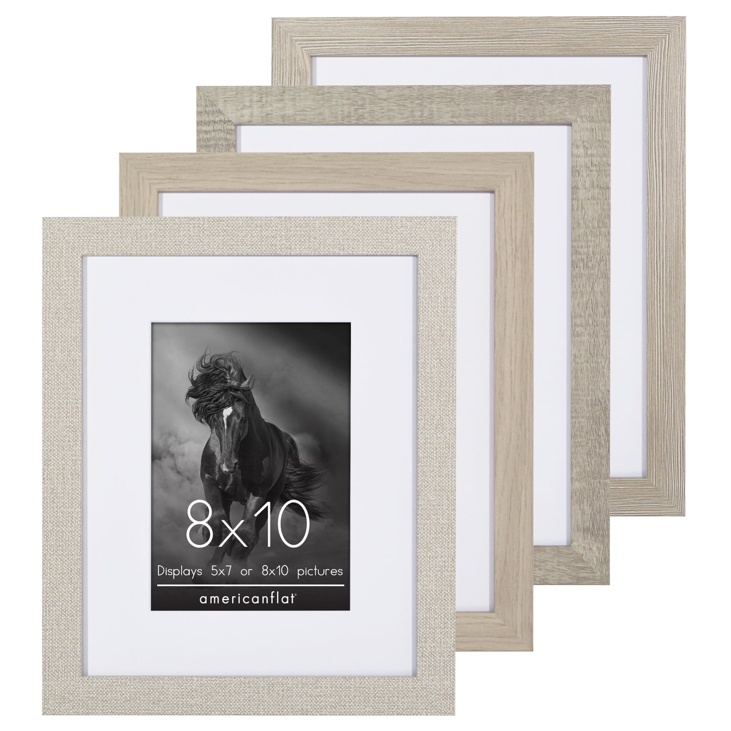 Picture Frame 4 Pack | With Mat | Farmhouse Wall Decor | Protective Glass