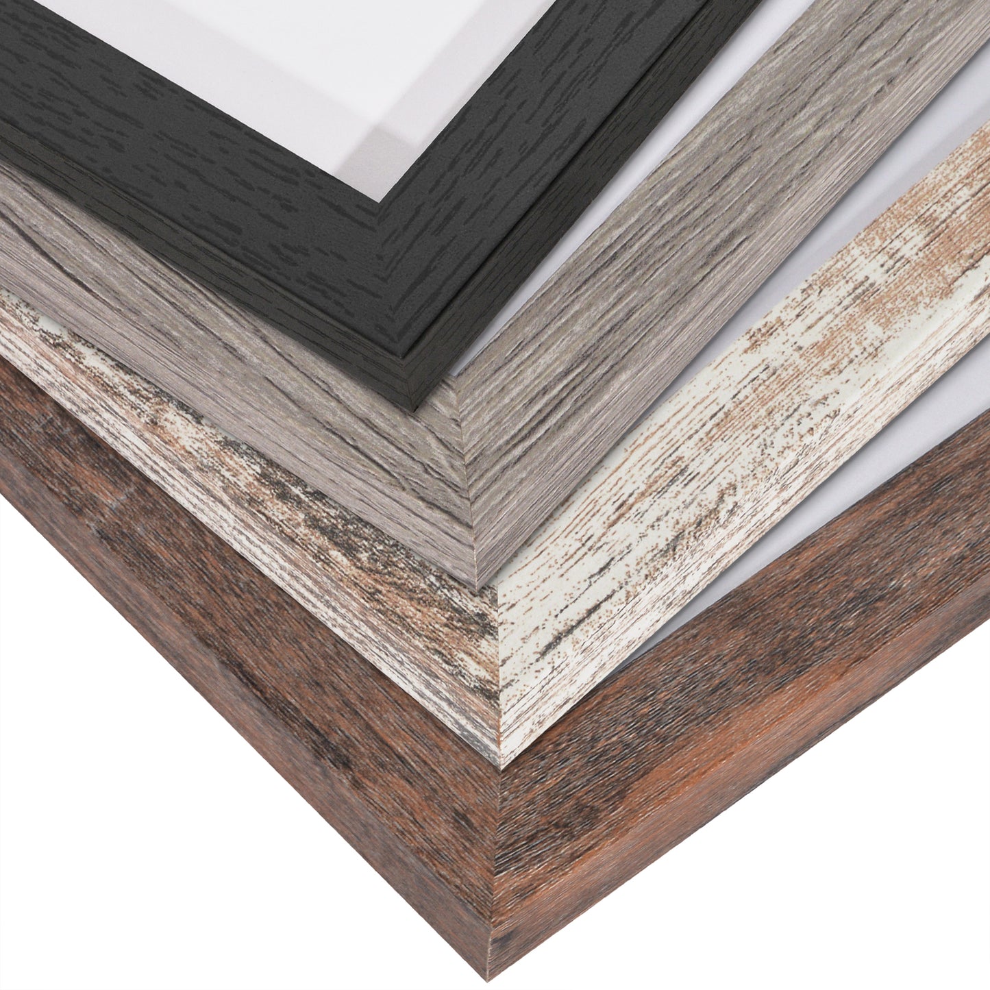 Picture Frame 4 Pack | With Mat | Farmhouse Wall Decor | Protective Glass