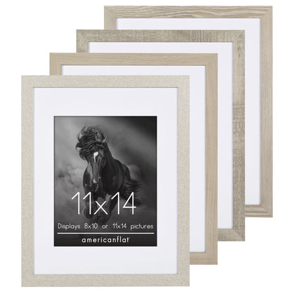 Picture Frame 4 Pack | With Mat | Farmhouse Wall Decor | Protective Glass