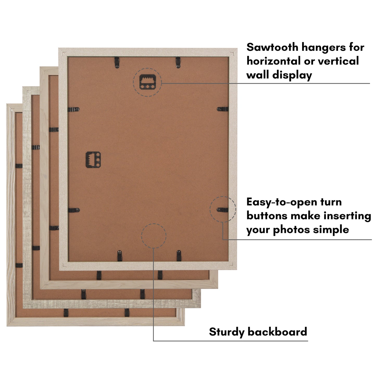 Picture Frame 4 Pack | With Mat | Farmhouse Wall Decor | Protective Glass