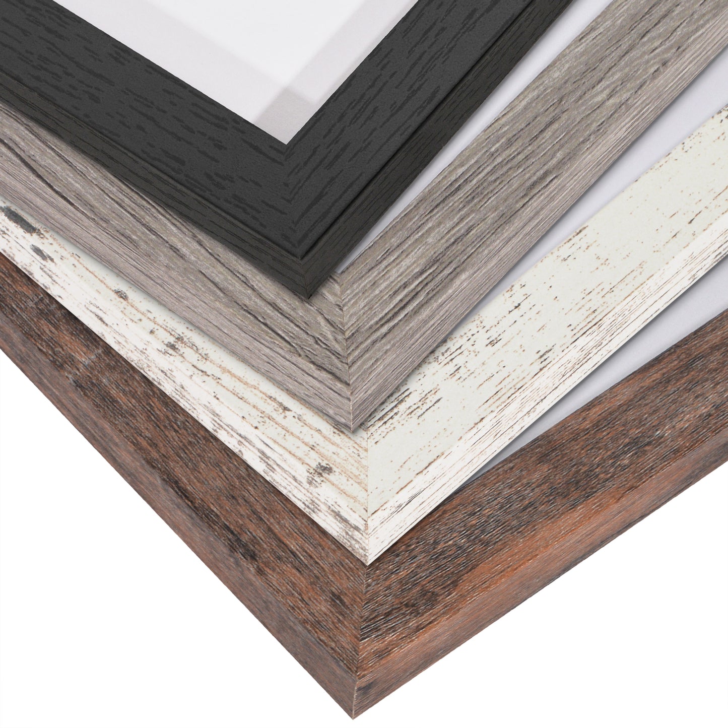 Picture Frame 4 Pack | With Mat | Farmhouse Wall Decor | Protective Glass