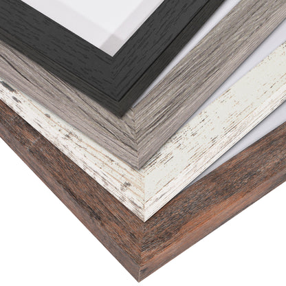 Picture Frame 4 Pack | With Mat | Farmhouse Wall Decor | Protective Glass