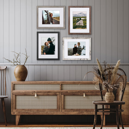 Picture Frame 4 Pack | With Mat | Farmhouse Wall Decor | Protective Glass