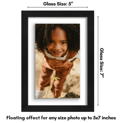 Floating Picture Frame | Two-Sided Glass Display | For Photos and Pressed Flowers