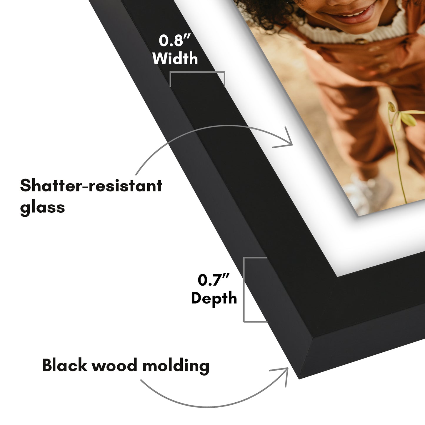 Floating Picture Frame | Two-Sided Glass Display | For Photos and Pressed Flowers