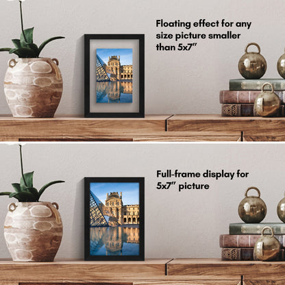 Floating Picture Frame | Two-Sided Glass Display | For Photos and Pressed Flowers
