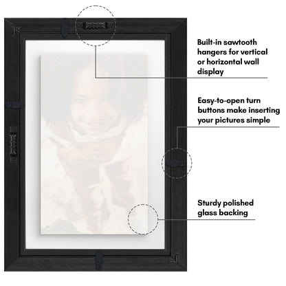 Floating Picture Frame | Two-Sided Glass Display | For Photos and Pressed Flowers