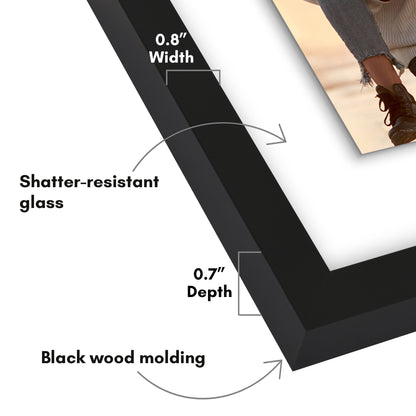 Floating Picture Frame | Two-Sided Glass Display | For Photos and Pressed Flowers