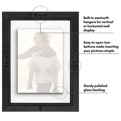 Floating Picture Frame | Two-Sided Glass Display | For Photos and Pressed Flowers