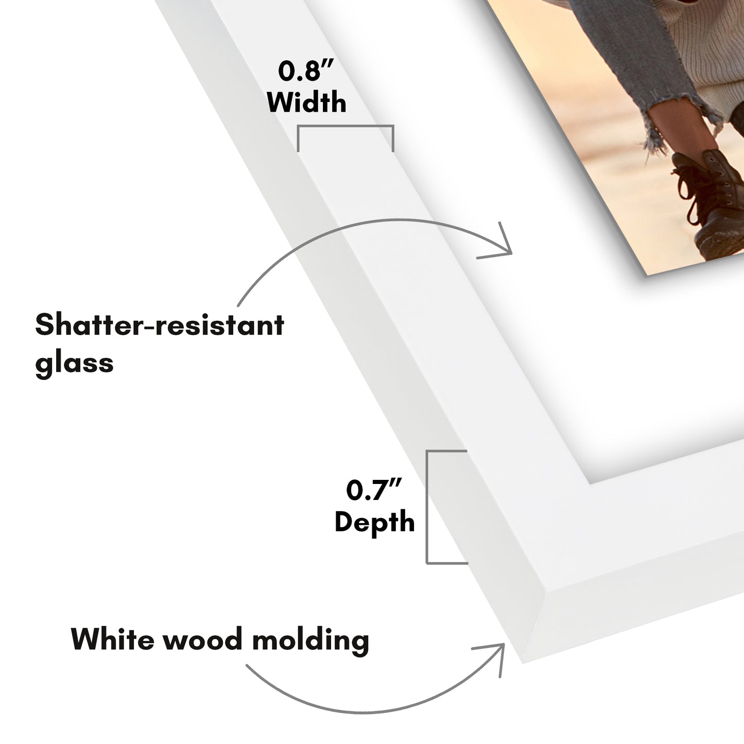 Floating Picture Frame | Two-Sided Glass Display | For Photos and Pressed Flowers