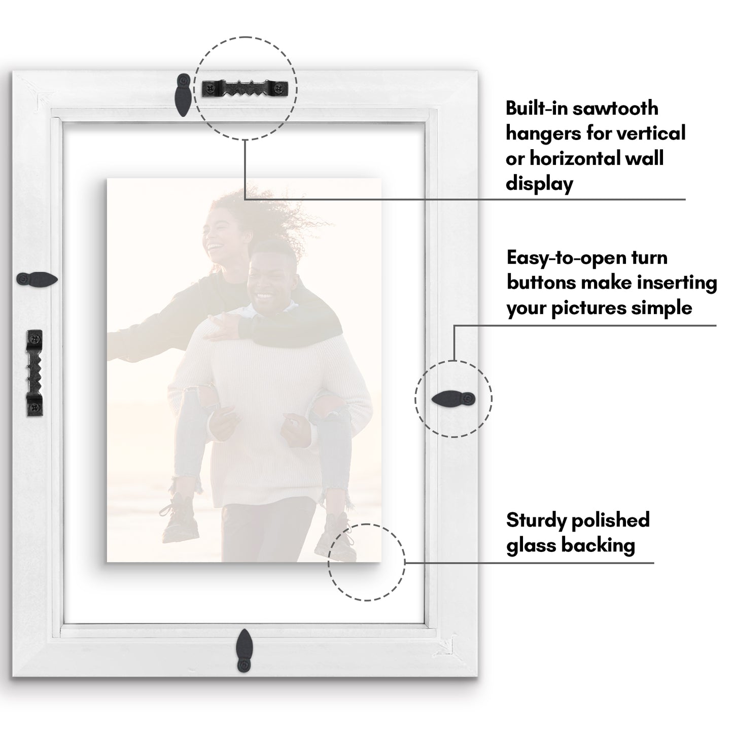 Floating Picture Frame | Two-Sided Glass Display | For Photos and Pressed Flowers