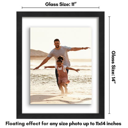 Floating Picture Frame | Two-Sided Glass Display | For Photos and Pressed Flowers