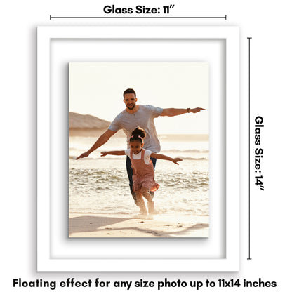Floating Picture Frame | Two-Sided Glass Display | For Photos and Pressed Flowers